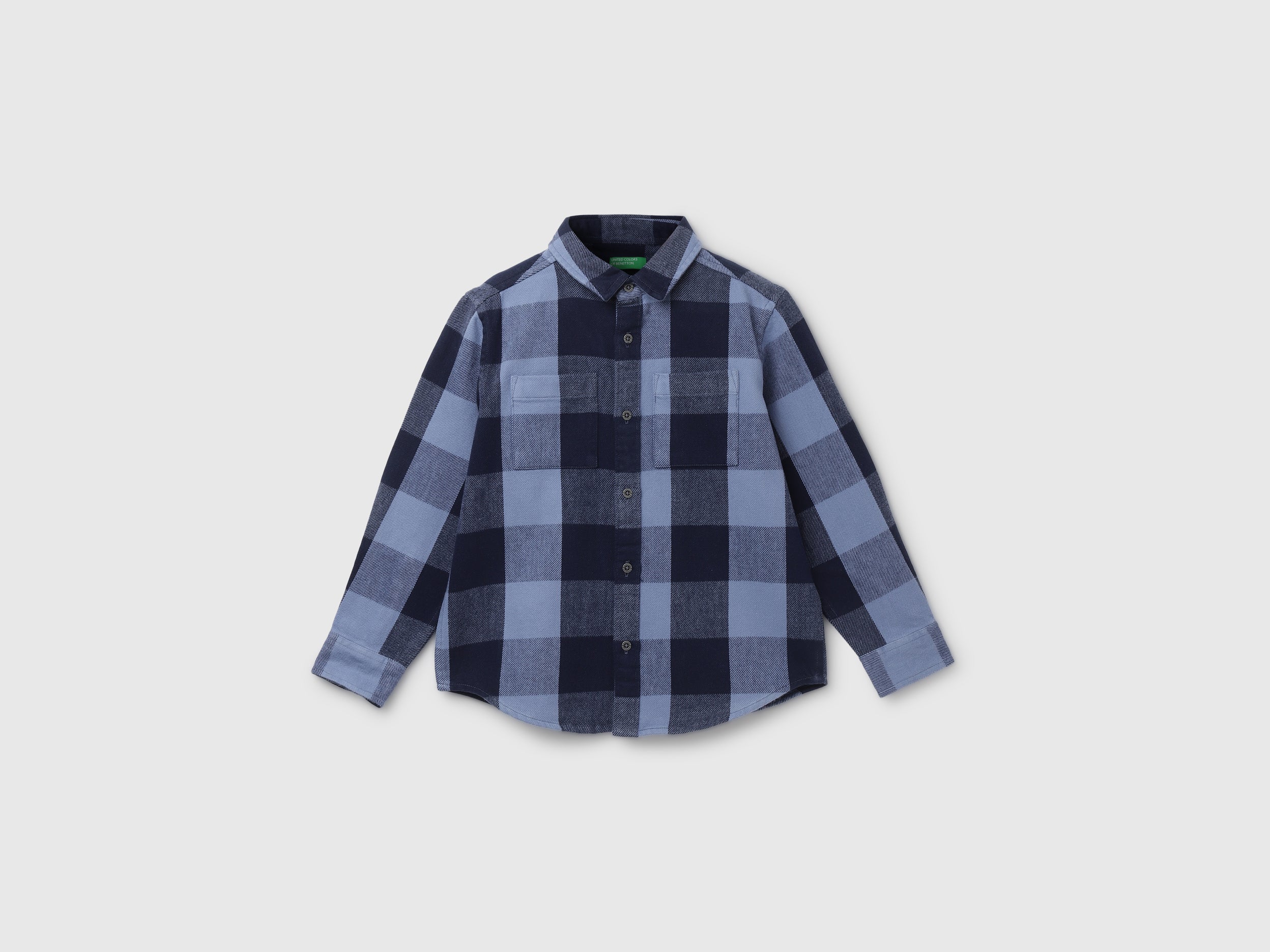 Boy's Regular Fit Spread Collar Checked Shirt