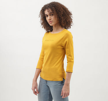 Regular Fit Round Neck Solid Pattern Top