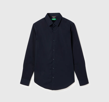 Slim Fit Spread Collar Solid Shirt