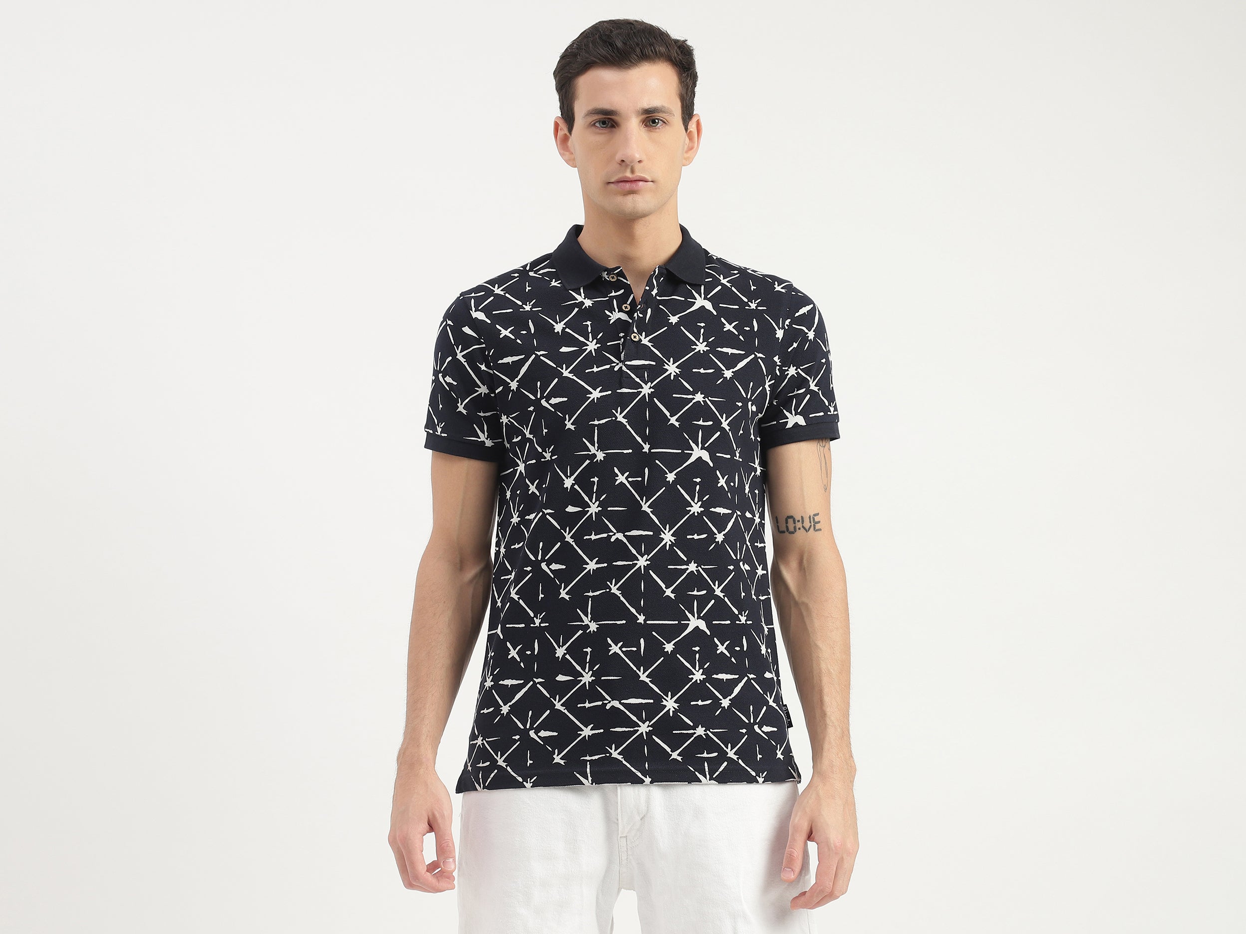 Abstract Printed Polo T-Shirt