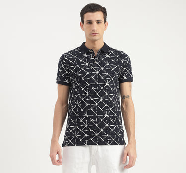 Abstract Printed Polo T-Shirt