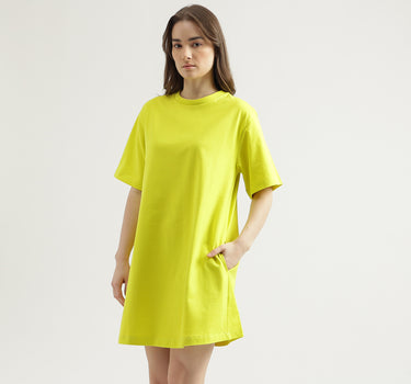 Regular Fit Round Neck Solid Women's Dress