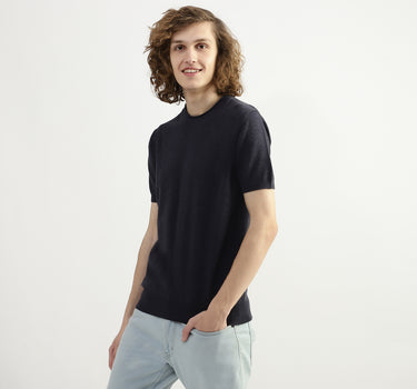 Men Solid Round Neck T-shirt