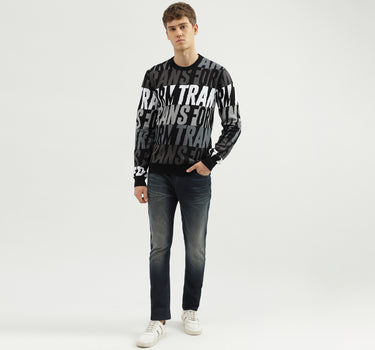 Men's Regular Fit Crew Neck Printed Sweater