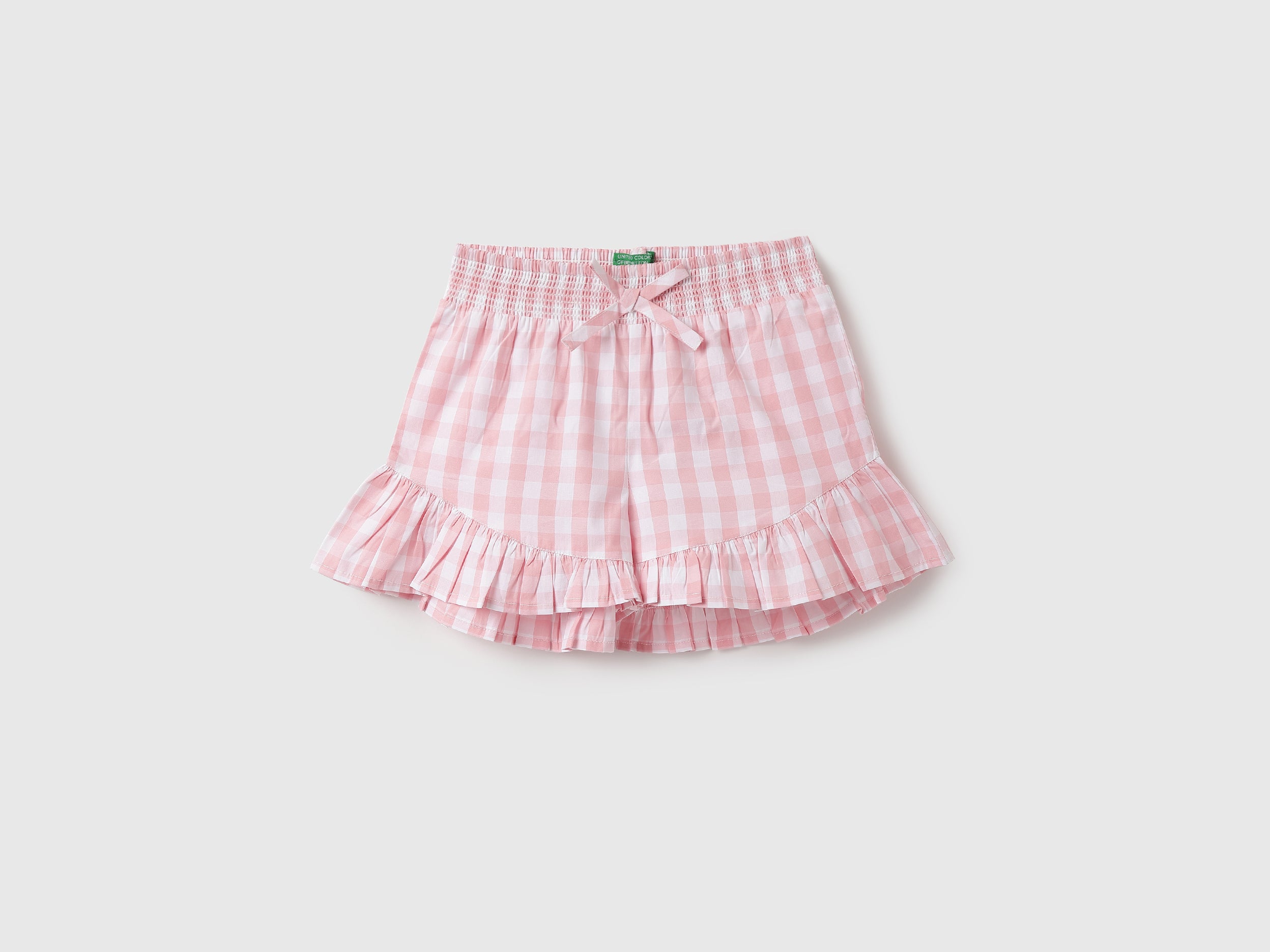 Girls Checked Regular Fit Shorts