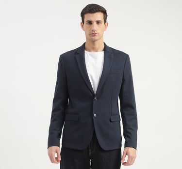 Slim Fit Lapel Collar Solid Coloured Jacket