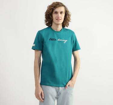 Men Embroidery Round Neck T-shirt