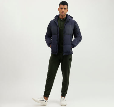 Regular Fit Hooded Solid Jacket