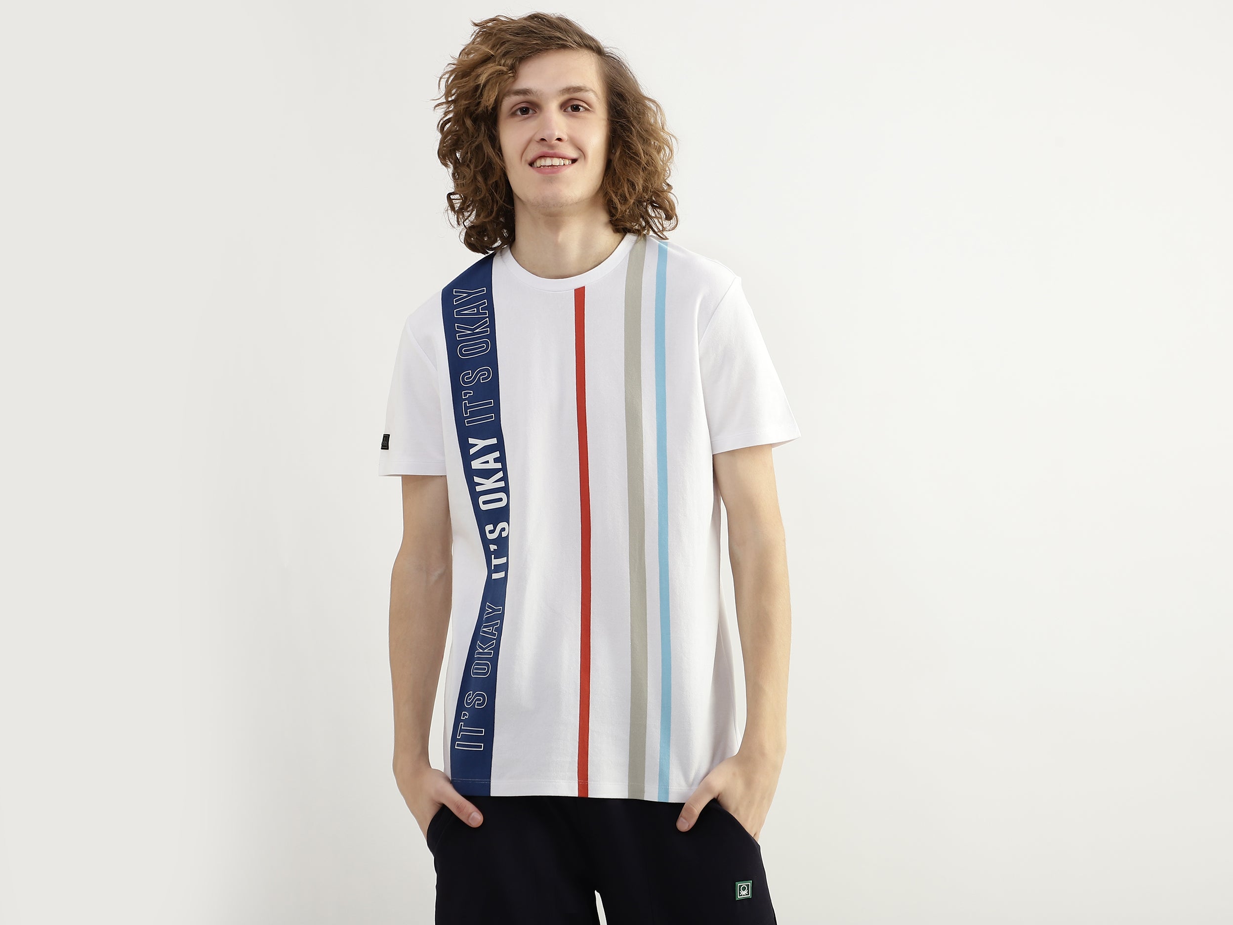 Men Striped Round Neck T-shirt