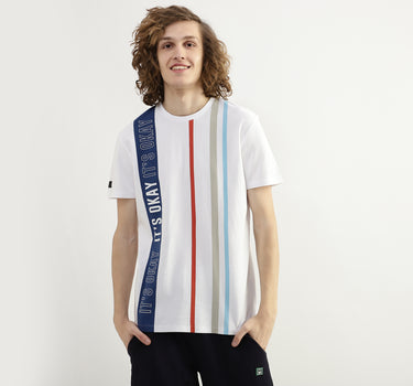 Men Striped Round Neck T-shirt