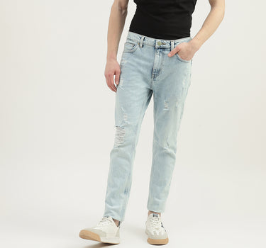 Men Solid Low Crotch Jeans