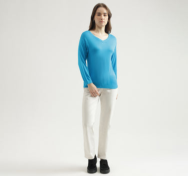 Women's Regular Fit V-Neck Solid Sweater