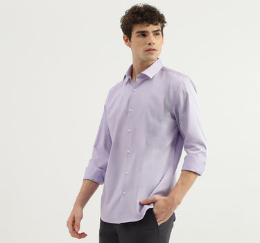 Slim Fit Spread Collar Solid Shirt