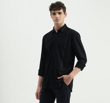 Regular Fit Spread Collar Solid Shirt