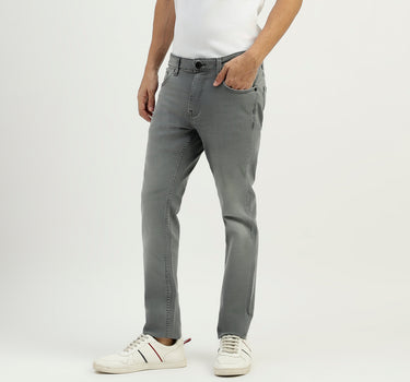 Solid Mid Rise Skinny Fit Jeans