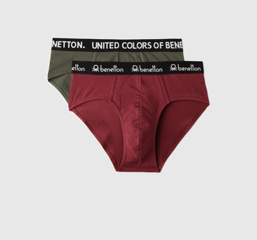 Pack of 2 Solid Colour Low Rise Briefs