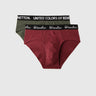 Pack of 2 Solid Colour Low Rise Briefs