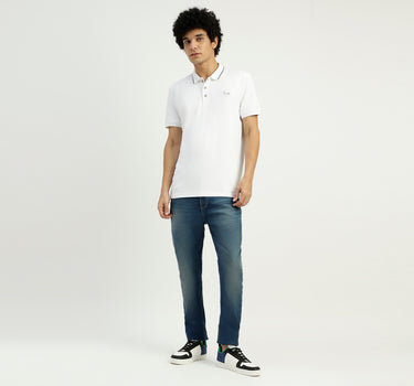 Regular Fit Ribbed Collar Solid T-Shirt