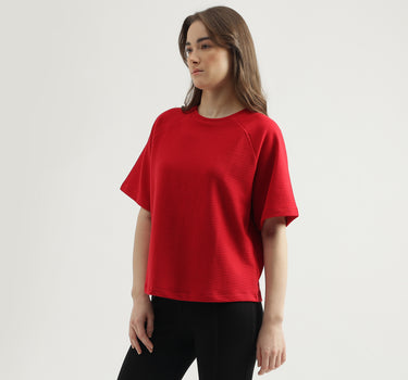 Regular Fit Crew Neck Ribbed Women's T-Shirt