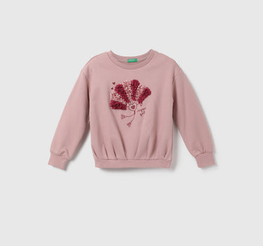 Girls Printed Round Neck Sweatshirt