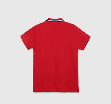 Textured Polo Neck Regular-Fit T-Shirt