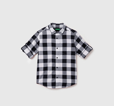 Regular Fit Spread Collar Checkered Shirts