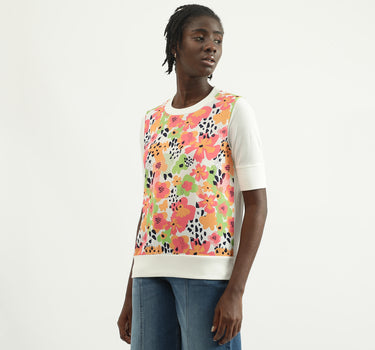 Women Printed Round Neck Top