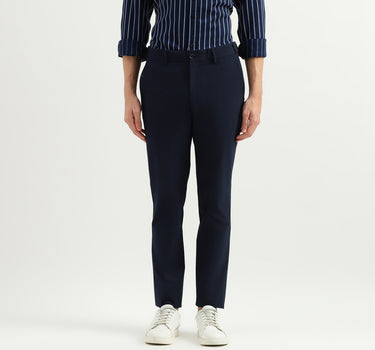 Solid Mid Rise Slim Fit Trousers