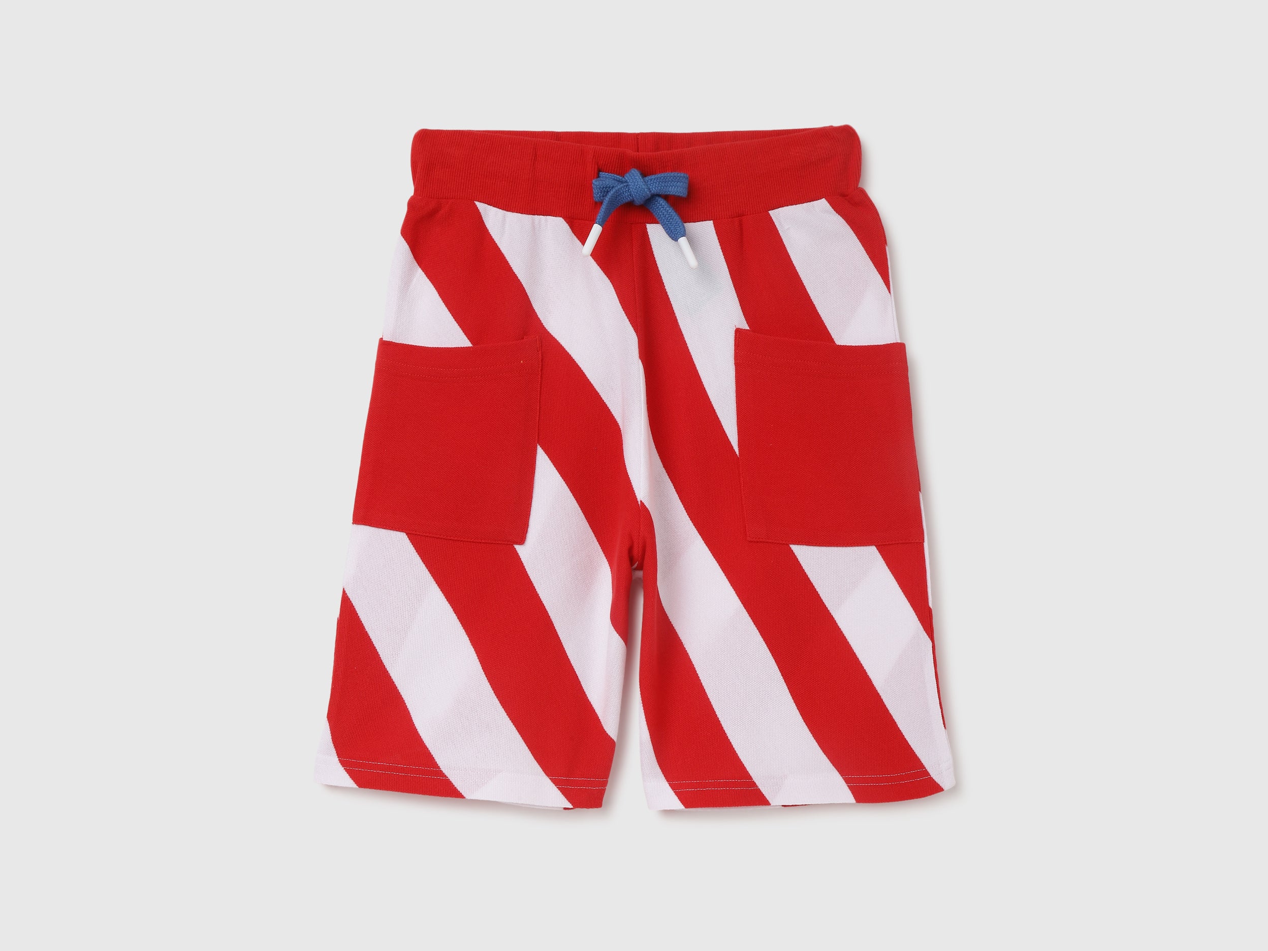 Striped Regular Fit Mid Waist Shorts