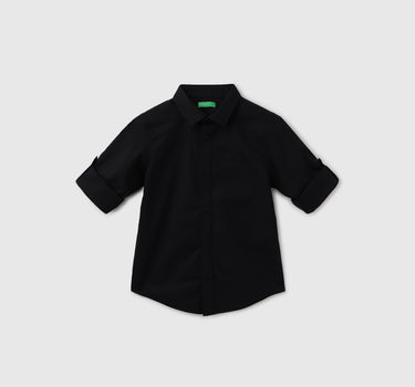 Regular Fit Spread Collar Solid Shirt