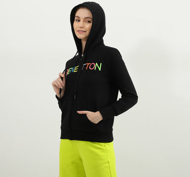 Women Typography Hooded Neck Sweatshirt