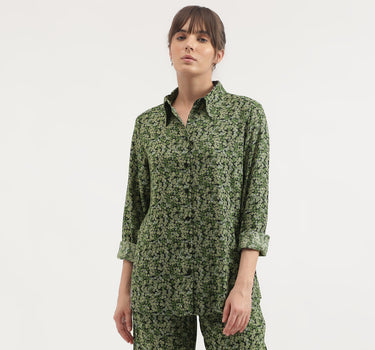 Regular Fit Spread Collar Printed Shirt