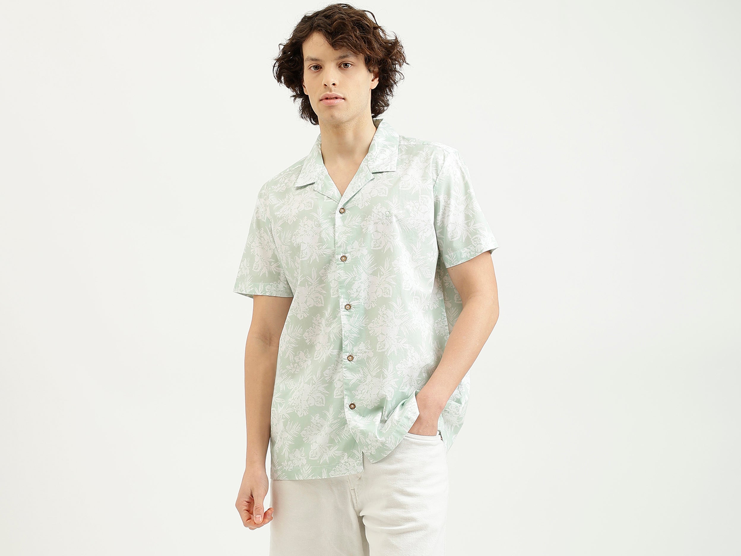 Regular Fit Spread Collar Printed Shirt