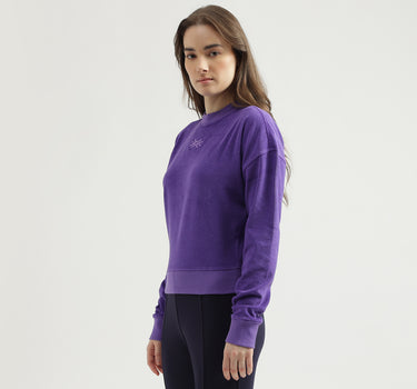 Regular Fit Crew Neck Solid Women's Sweatshirt