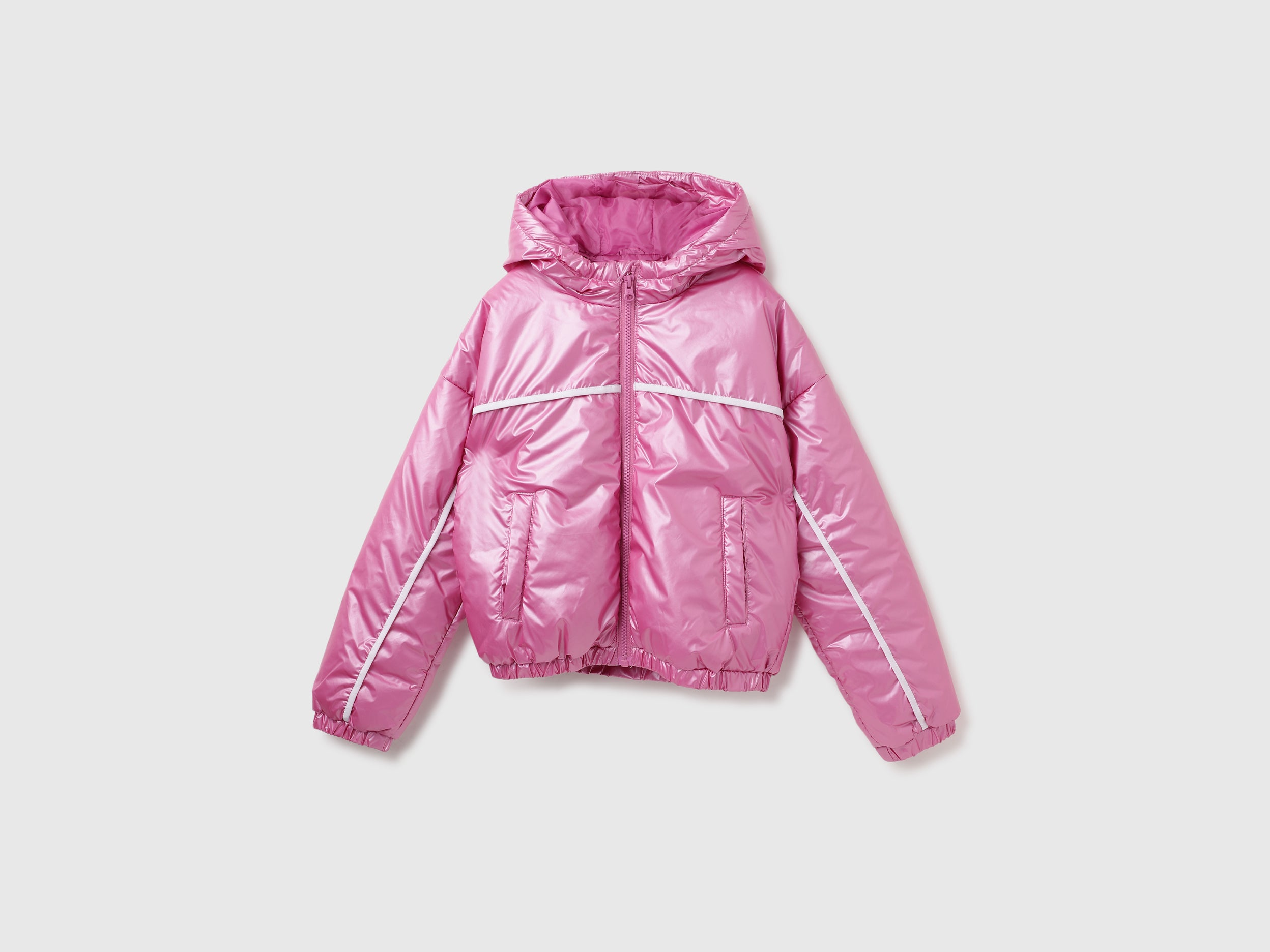 Hood Solid Zipper Jacket