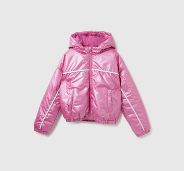 Hood Solid Zipper Jacket