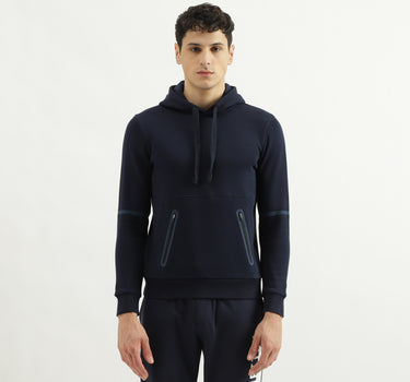 Regular Fit Hooded Neck Zipper Pocket Hoodie