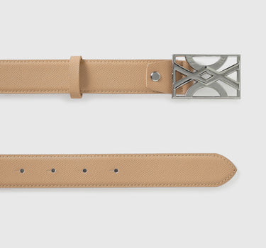 BEIGE BELT WITH LOGOED BUCKLE