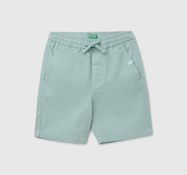 Boy's Solid Regular Fit Shorts with Drawstring Closure