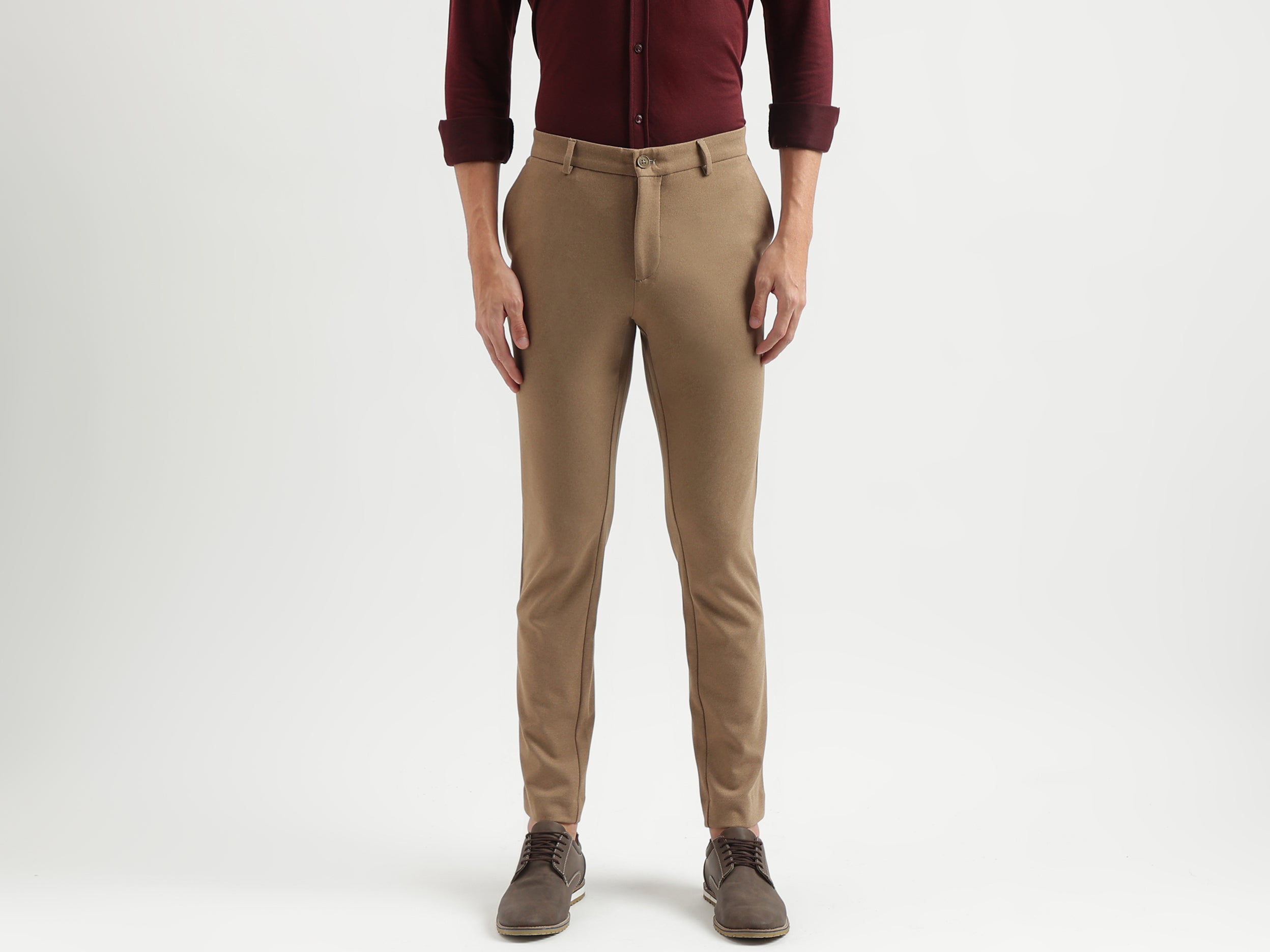 Solid Pattern Slim Fit Trousers