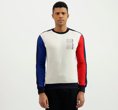 Regular Fit Round Neck Colourblocked Sweatshirt