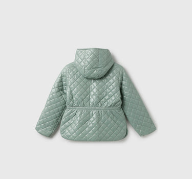 Girl's Regular Fit Hooded Neck Quilted Jacket