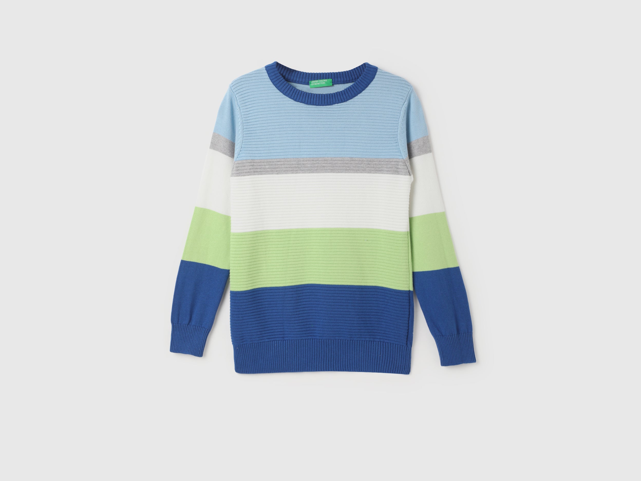 Boy's Regular Fit Round Neck Striped Sweaters