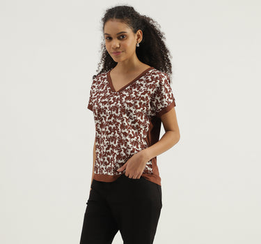 V-Neck Printed Top