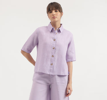 Regular Fit Spread Collar Solid Shirt