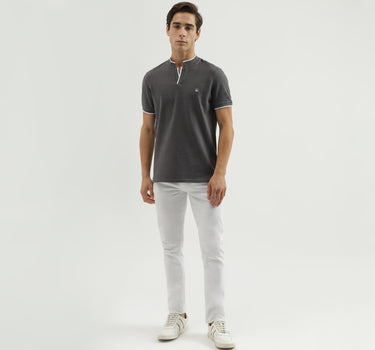 Men's Regular Fit Polo Neck Solid T-Shirt