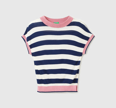 Women Striped Round Neck Top