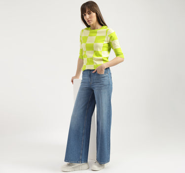 Solid Wide Leg Fit Jeans