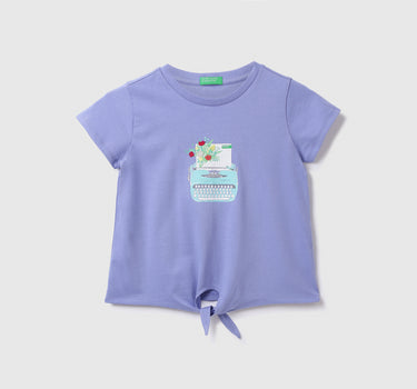 Cotton Printed Round Neck Girls T-shirts