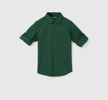 Boy's Regular Fit Spread Collar Solid Shirts